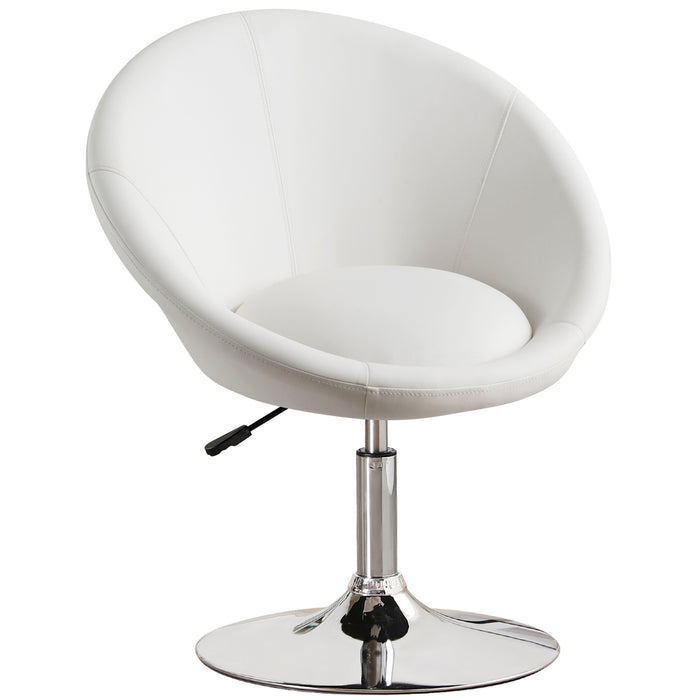 Ruelle Swivel Accent Barrel Chair in PU Leather