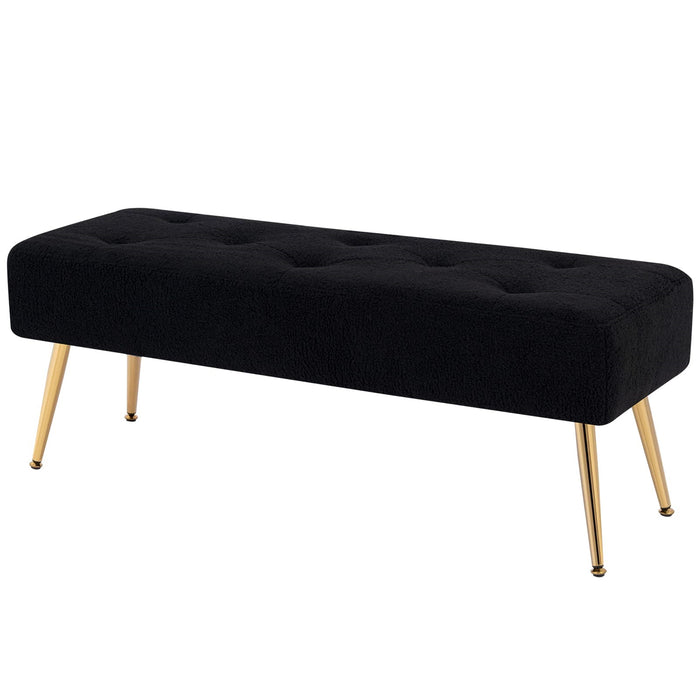 Brantley Tufted Sherpa Upholstered Bench