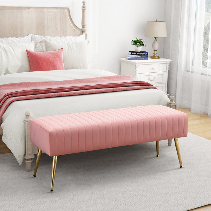 Velvet bed online bench