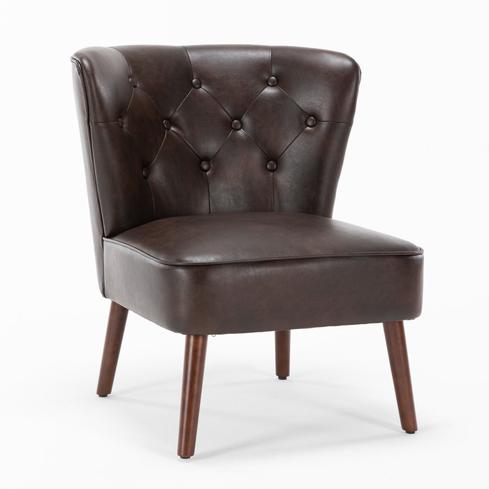 Lisette PU Leather Tufted Accent Chair