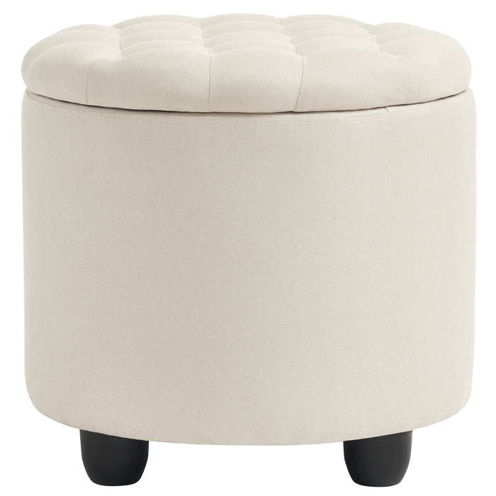 Avers Linen Upholstered Storage Ottoman