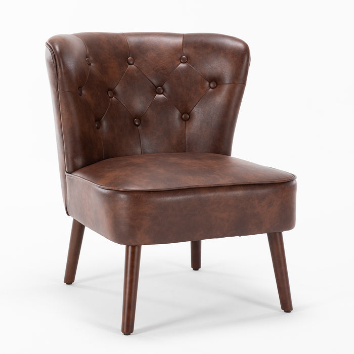 Lisette PU Leather Tufted Accent Chair