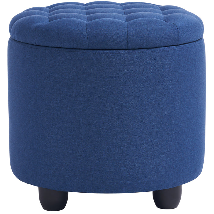 Avers Linen Upholstered Storage Ottoman