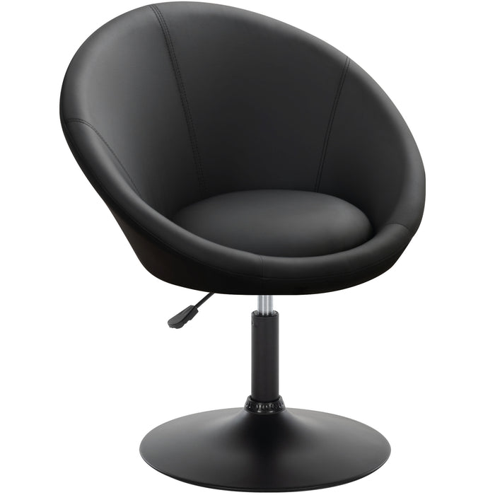 Ruelle Swivel Accent Barrel Chair in PU Leather