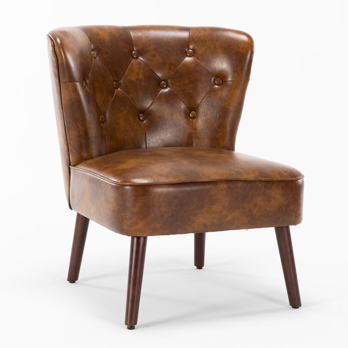 Lisette PU Leather Tufted Accent Chair