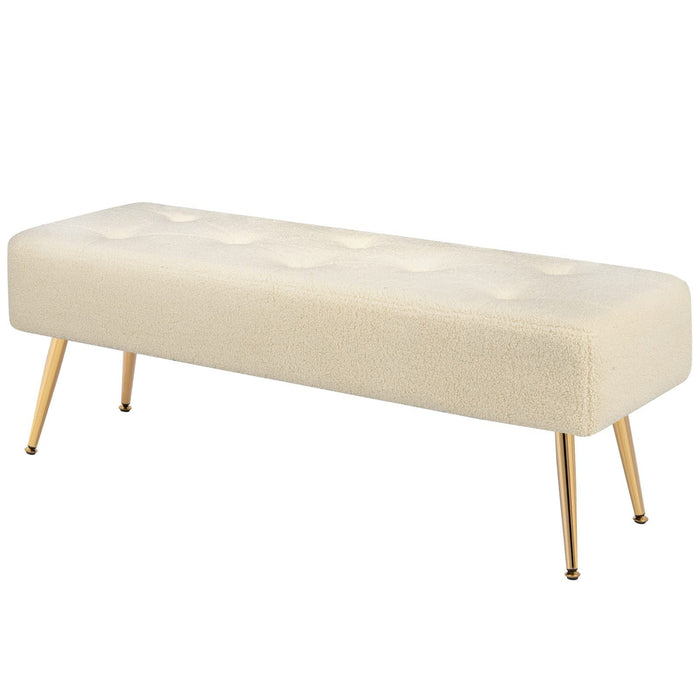 Brantley Tufted Sherpa Upholstered Bench