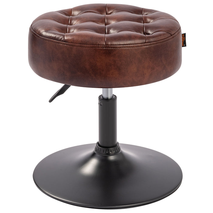 Adrienne 16.5" Wide Leather Vanity Stool