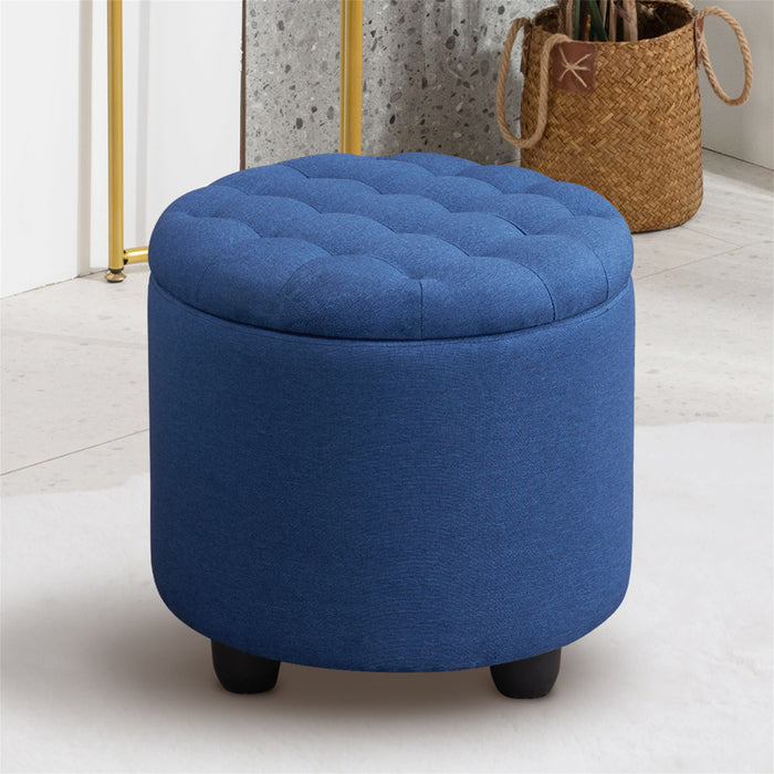 Avers Linen Upholstered Storage Ottoman