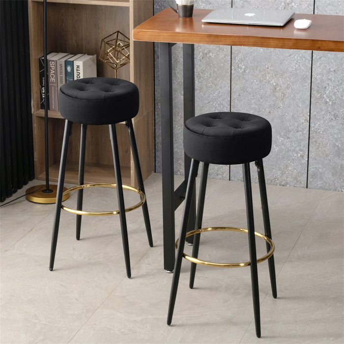 30-inch Minimalist Seattle Velvet Bar Stools