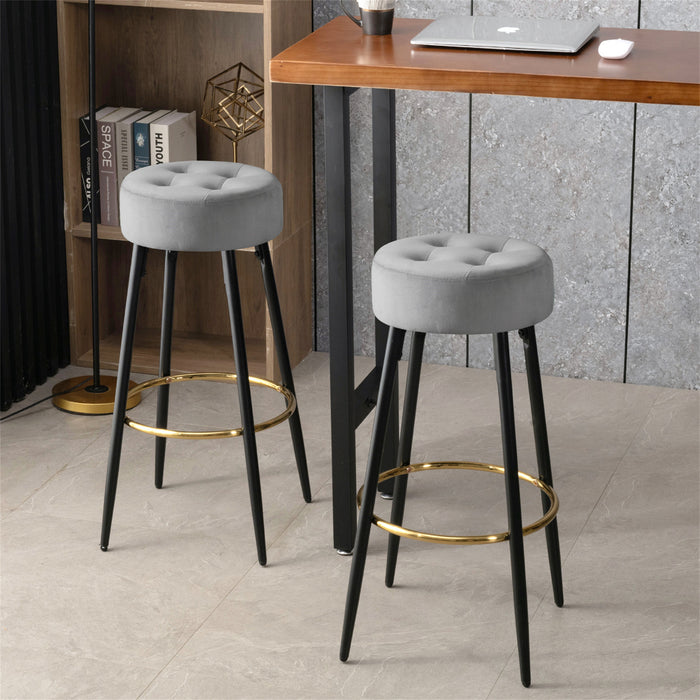 30-inch Minimalist Seattle Velvet Bar Stools