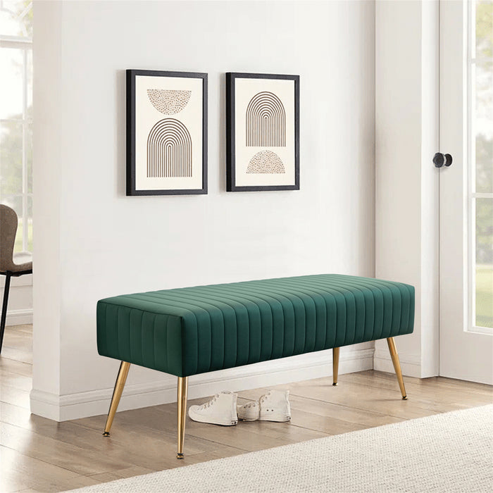 Bretton Velvet Upholstered Bench