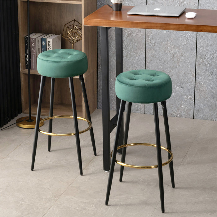 30-inch Minimalist Seattle Velvet Bar Stools