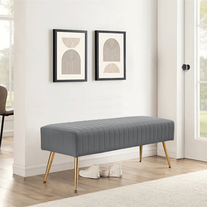 Bretton Velvet Upholstered Bench