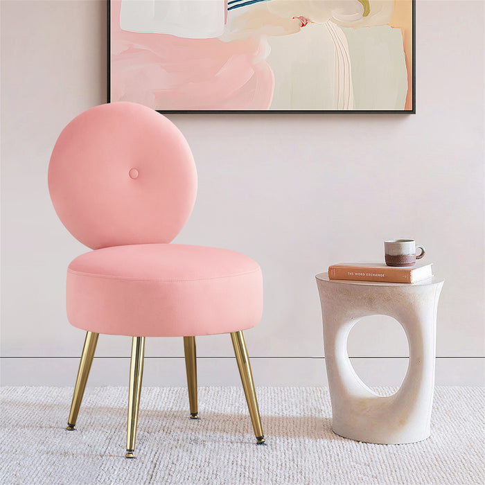 Pink velvet vanity stool hot sale