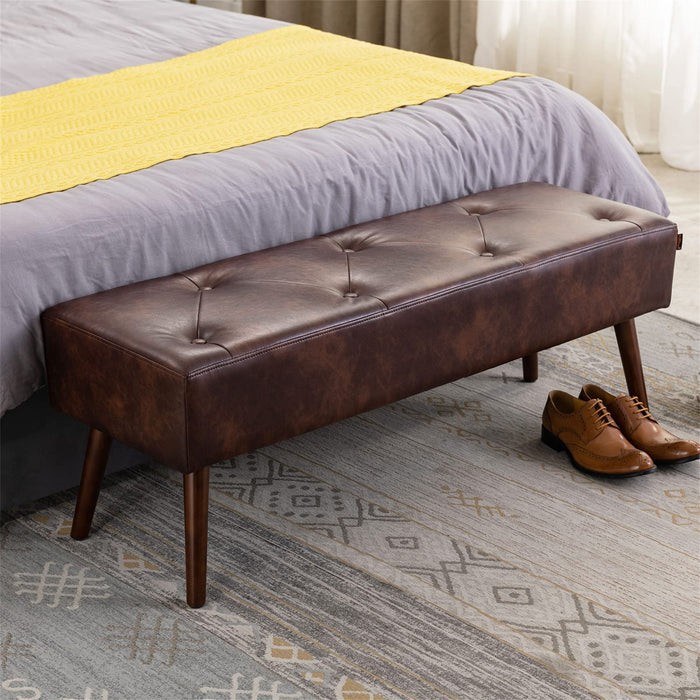 Bretton Faux Leather Bench