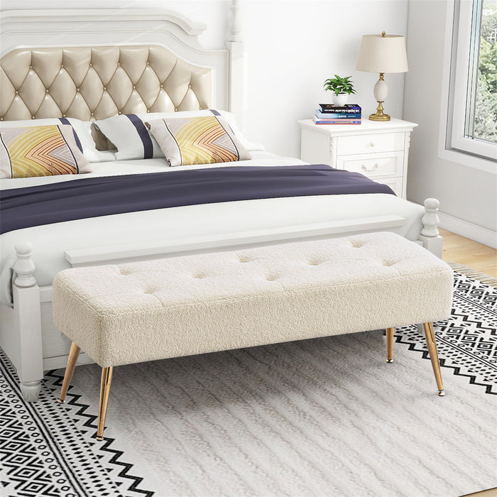 Brantley Tufted Sherpa Upholstered Bench