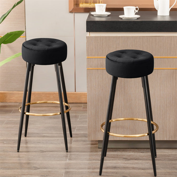 30-inch Minimalist Seattle Velvet Bar Stools