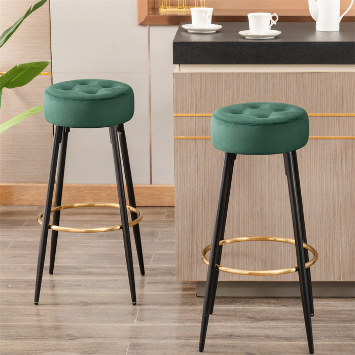 30-inch Minimalist Seattle Velvet Bar Stools