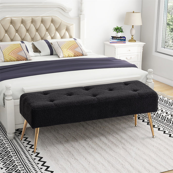 Brantley Tufted Sherpa Upholstered Bench