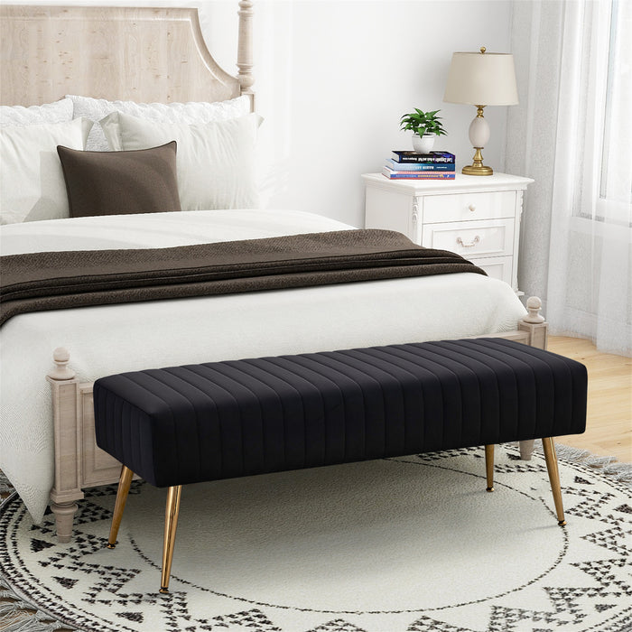 Bretton Velvet Upholstered Bench