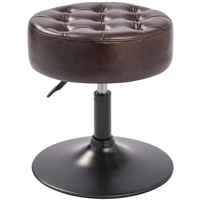 Adrienne 16.5" Wide Leather Vanity Stool