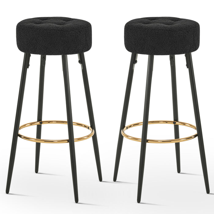 30-inch Minimalist Seattle Sherpa Bar Stools Set of 2