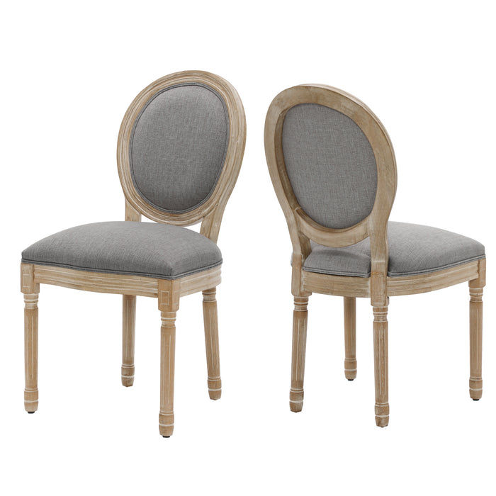 Amando Linen King Louis Back Side Chair (Set of 2) Ophelia & Co. Color: Beige
