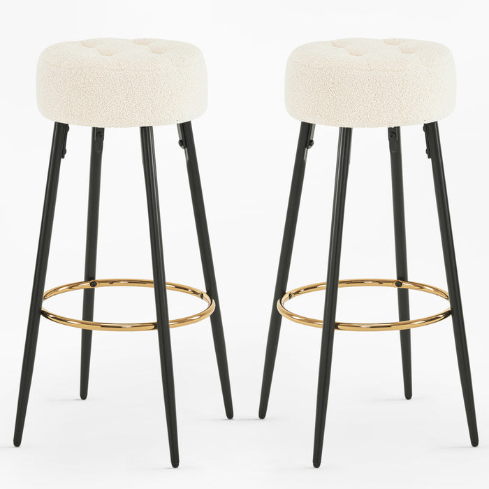 30-inch Minimalist Seattle Sherpa Bar Stools Set of 2