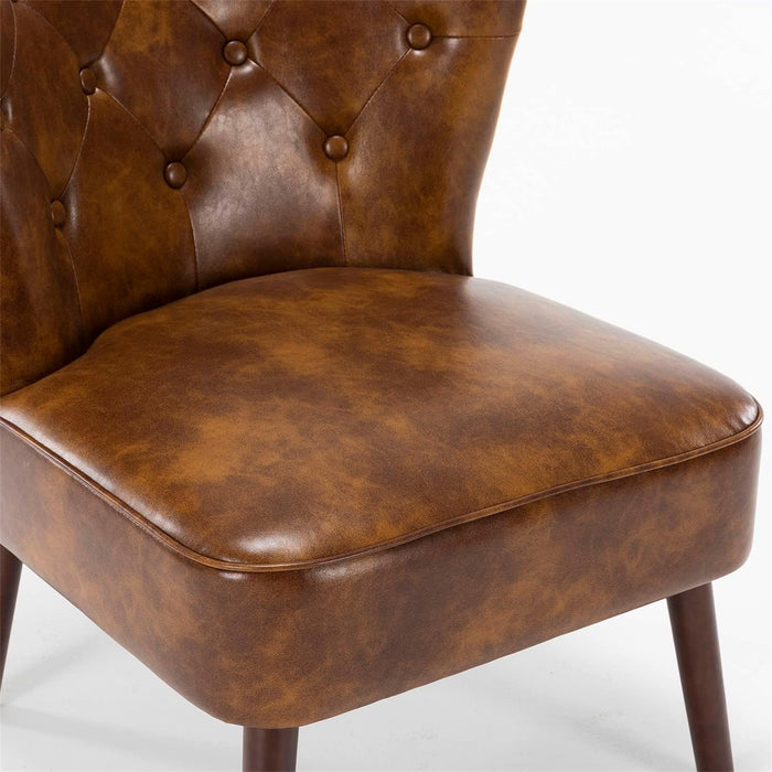 Lisette PU Leather Tufted Accent Chair