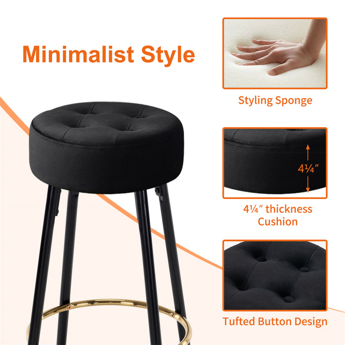 30-inch Minimalist Seattle Velvet Bar Stools