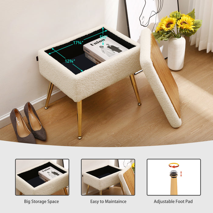 Furnimart Faux Sherpa Storage Ottoman — Furnimart Inc