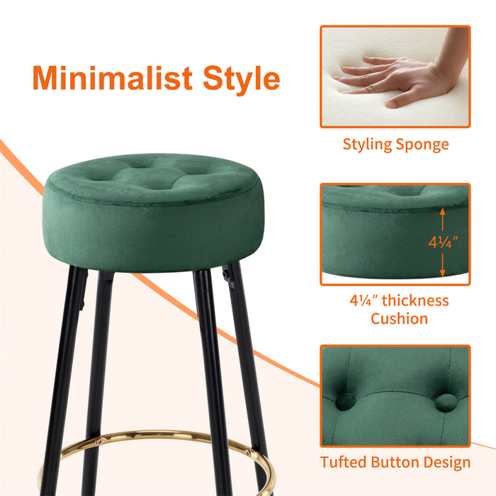 30-inch Minimalist Seattle Velvet Bar Stools