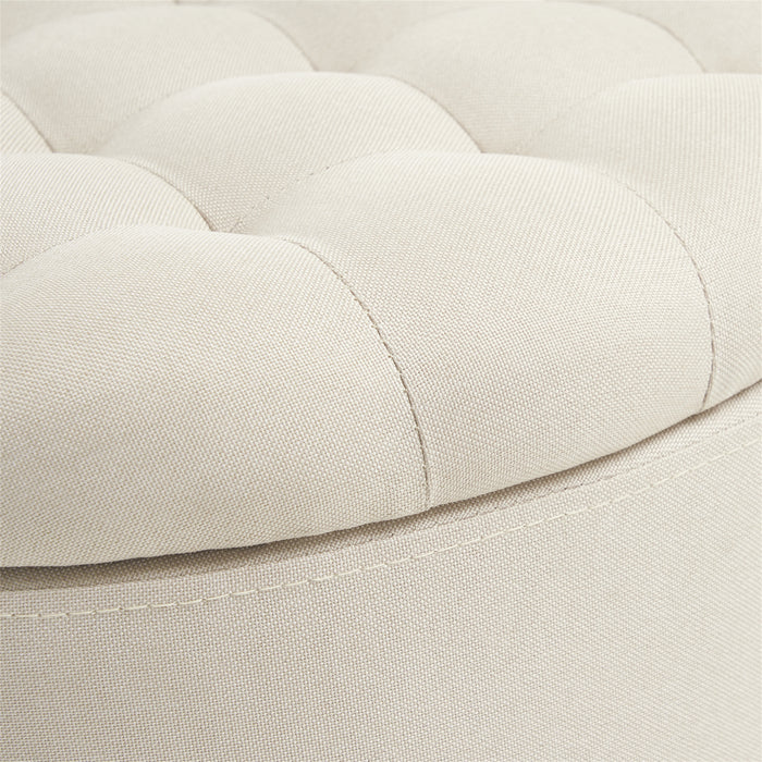 Avers Linen Upholstered Storage Ottoman