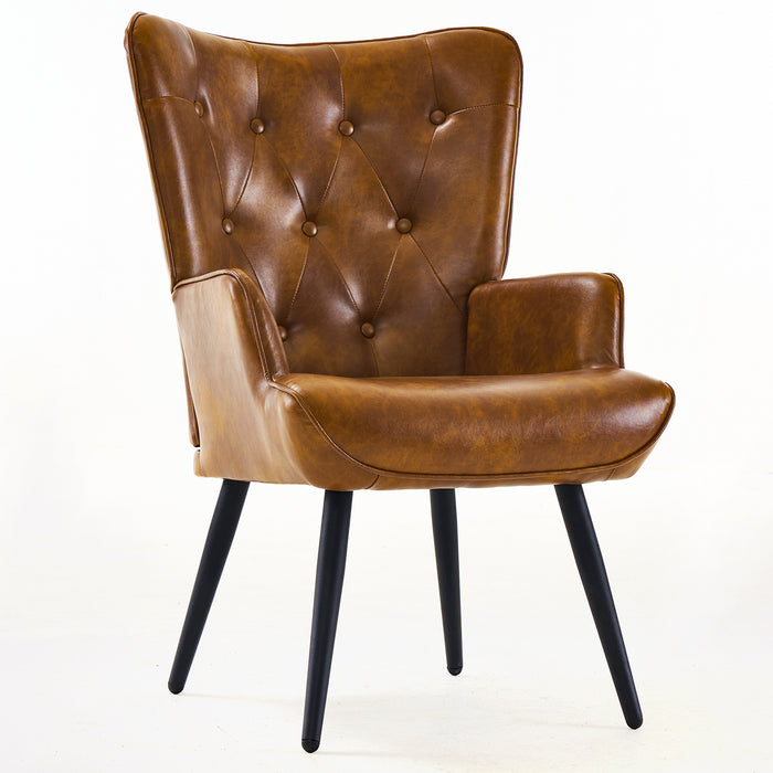 Ethelsville PU Leather Tufted Armchair