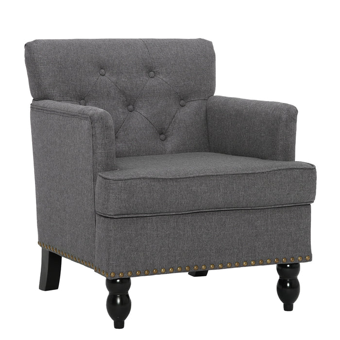 Summerfield 29-inch Wide Tufted Armchair Linen Upholstery