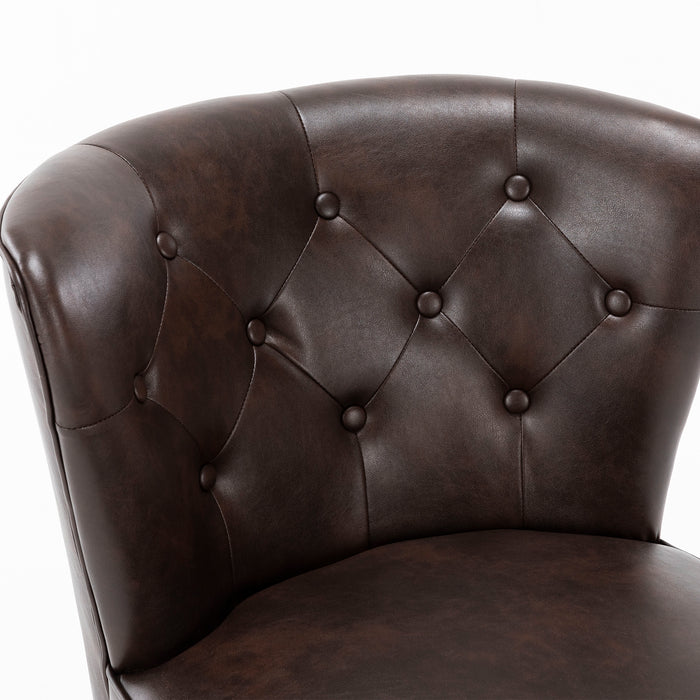 Lisette PU Leather Tufted Accent Chair