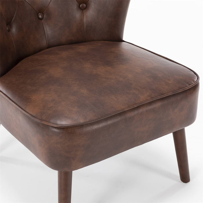 Lisette PU Leather Tufted Accent Chair