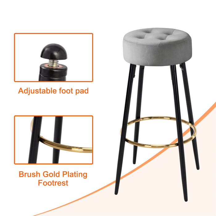 30-inch Minimalist Seattle Velvet Bar Stools