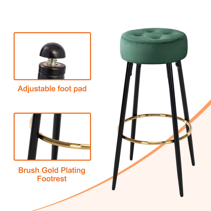 30-inch Minimalist Seattle Velvet Bar Stools