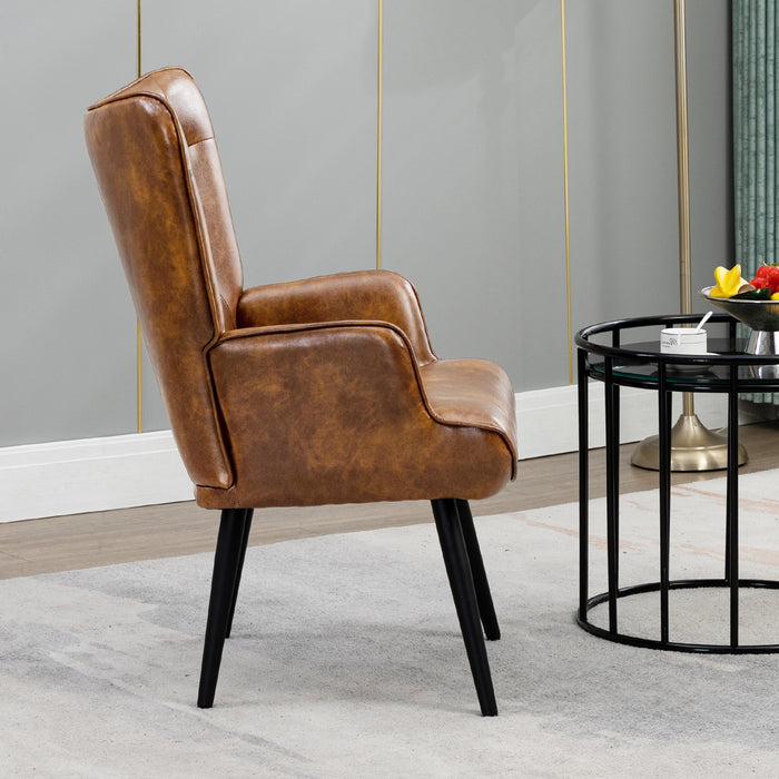 Ethelsville PU Leather Tufted Armchair