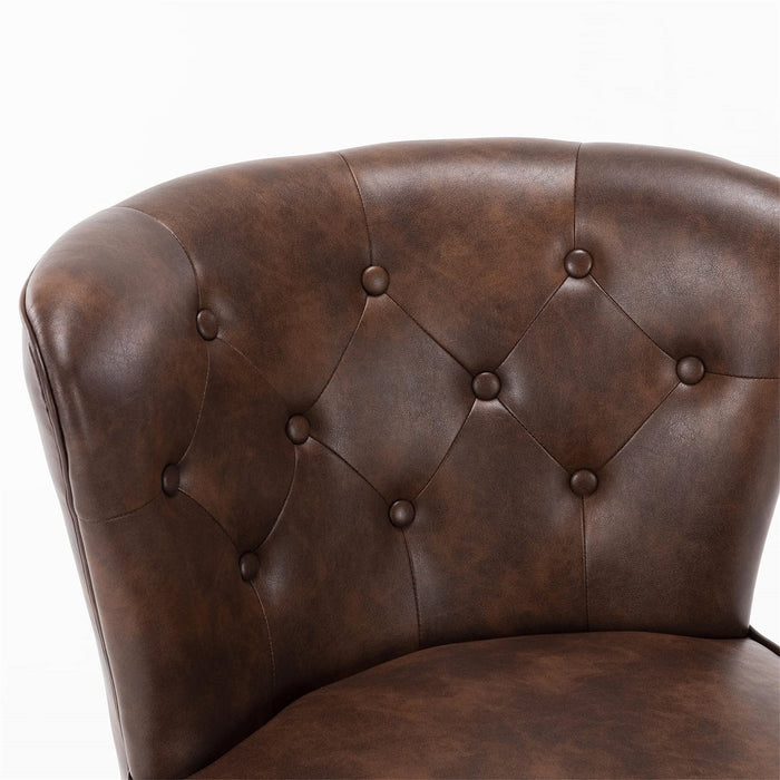 Lisette PU Leather Tufted Accent Chair