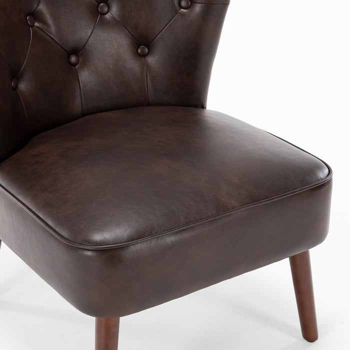 Lisette PU Leather Tufted Accent Chair