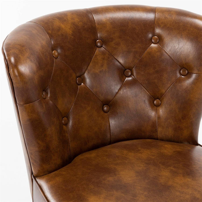 Lisette PU Leather Tufted Accent Chair