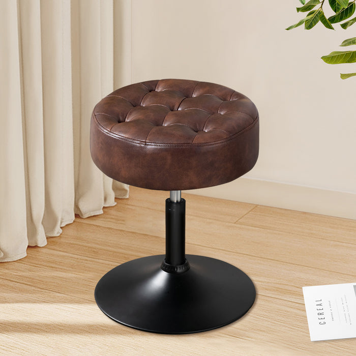 Adrienne 16.5" Wide Leather Vanity Stool