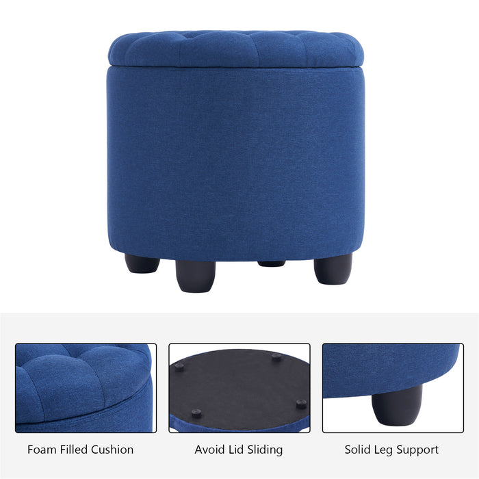 Avers Linen Upholstered Storage Ottoman