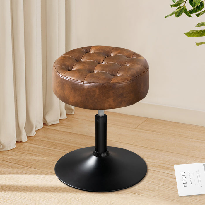 Adrienne 16.5" Wide Leather Vanity Stool