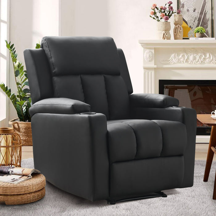 Cozy Overstuffed Upholstered Recliner