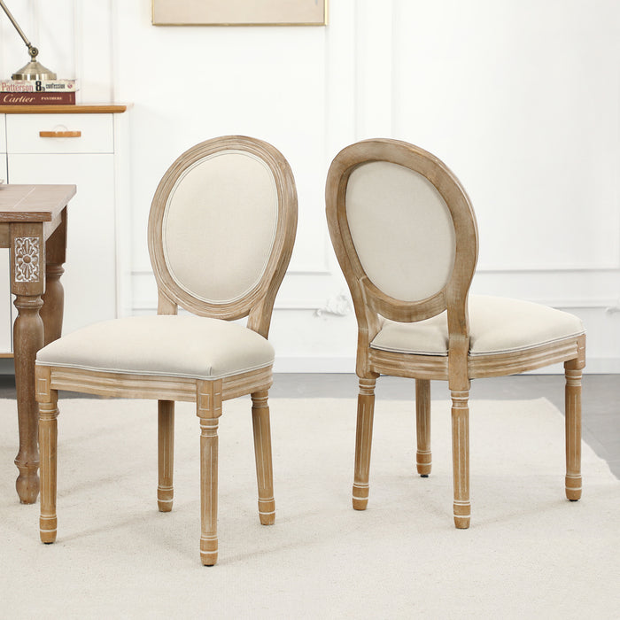 French Dining Chairs Set of 2 Velvet Upholstered King Louis Back