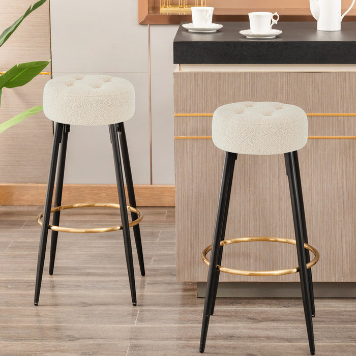 30-inch Minimalist Seattle Sherpa Bar Stools Set of 2