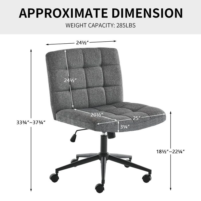 Keavey Linen Fabric Swivel Task Chair